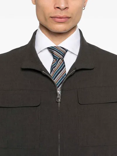 Montecore Patch Pocket Zip Jacket In Gray