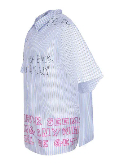 Msgm Pantalone In Cotone Con Doppio Elastico In Blue