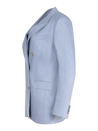 Tagliatore Double-breasted Jacket In Blue