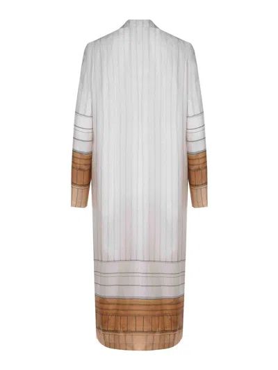 Alysi Single Breasted Striped Coat In Multi