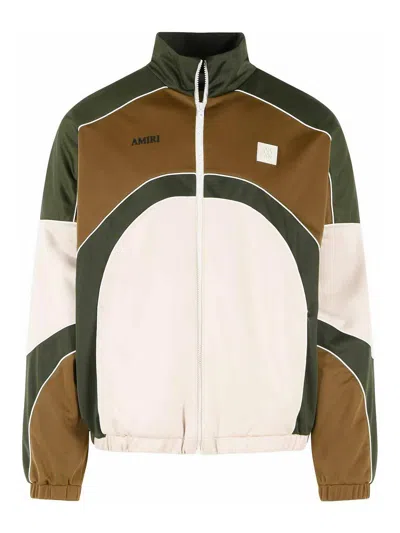 Amiri Track Polyester Cotton Jacket High Collar In Multi