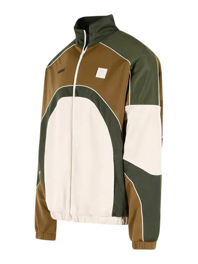 Amiri Track Polyester Cotton Jacket High Collar In Multi