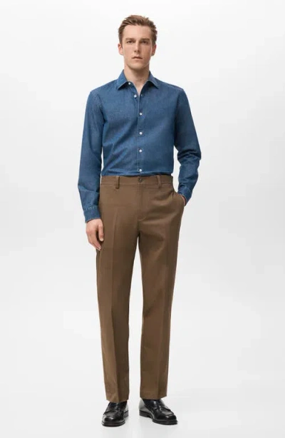 Mango Denim Button-up Shirt In Blue