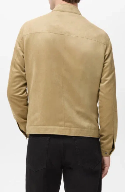 Mango Suede-effect Biker Jacket In Brown