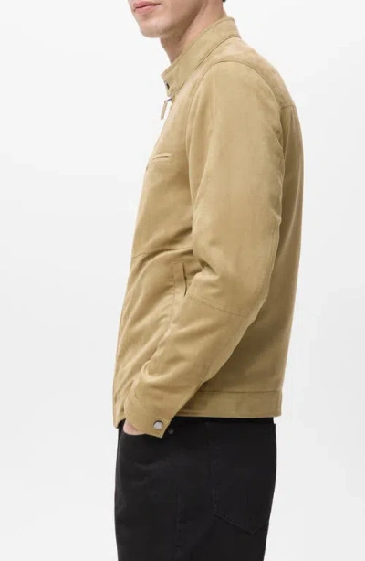 Mango Suede-effect Biker Jacket In Brown