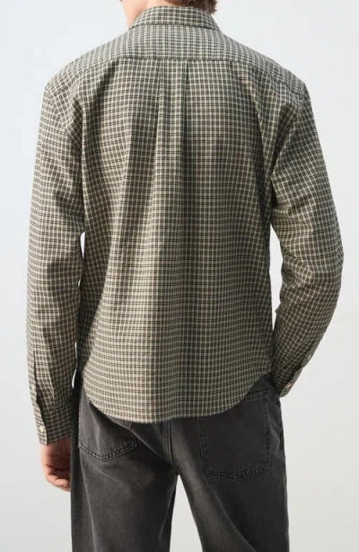 Mango Regular Fit Check Cotton Blend Button-up Shirt In Multi