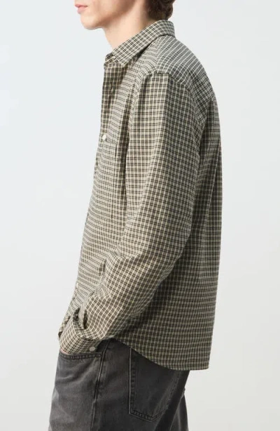 Mango Regular Fit Check Cotton Blend Button-up Shirt In Multi