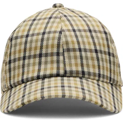 Mango Cap With Check Visor In Green