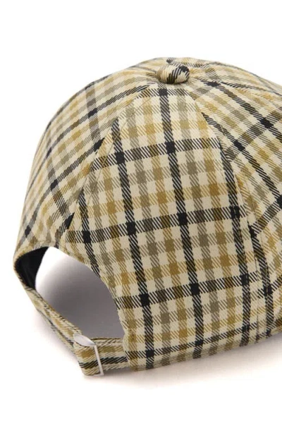 Mango Cap With Check Visor In Green