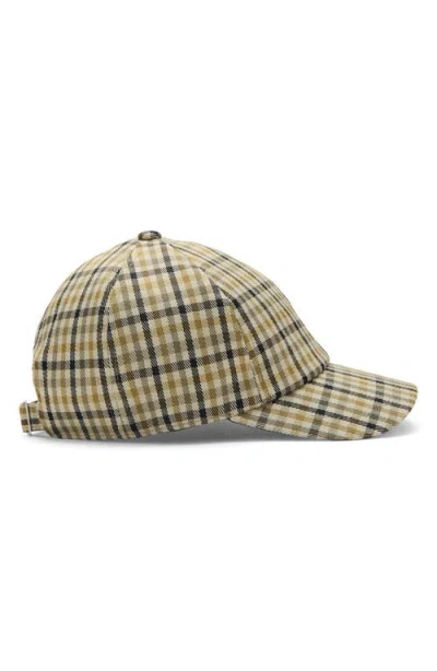 Mango Cap With Check Visor In Green