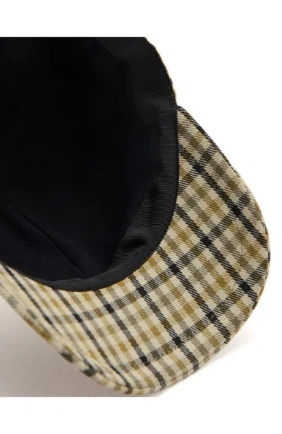 Mango Cap With Check Visor In Green