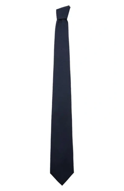 Mango Solid Wool Blend Tie In Metallic