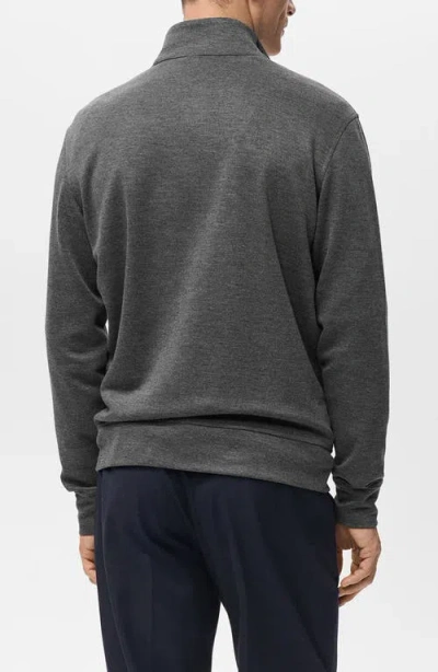 Mango Regular Fit Zip Jacket In Gray