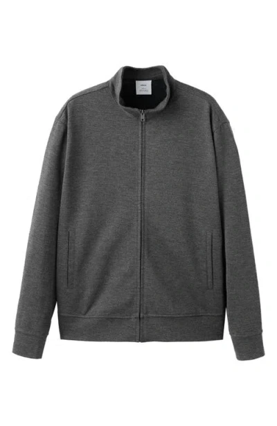 Mango Regular Fit Zip Jacket In Gray