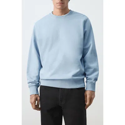 Mango Regular Fit Cotton Sweatshirt In Blue