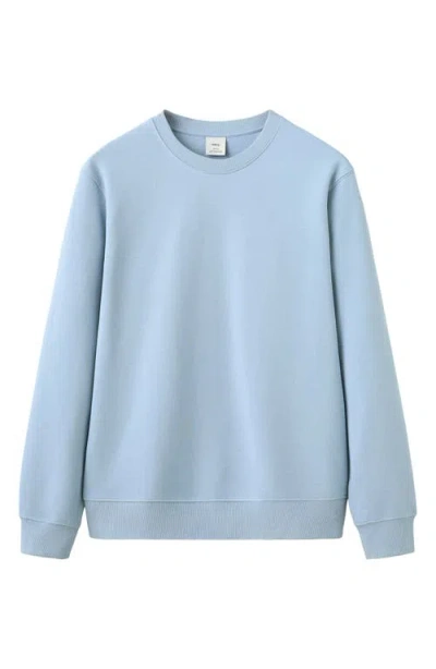 Mango Regular Fit Cotton Sweatshirt In Blue