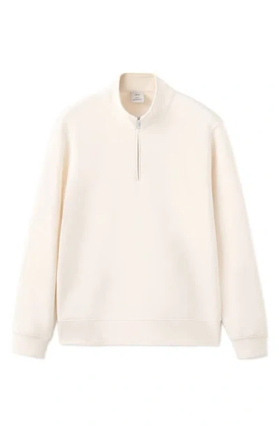 Mango Quarter Zip Pullover In Neutral