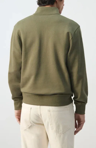 Mango Quarter Zip Pullover In Green