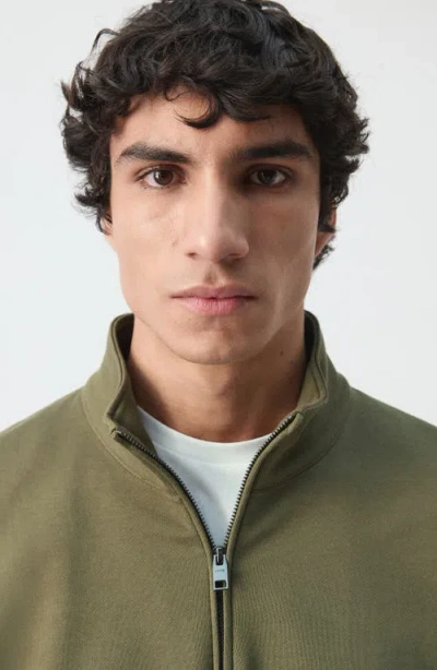 Mango Quarter Zip Pullover In Green