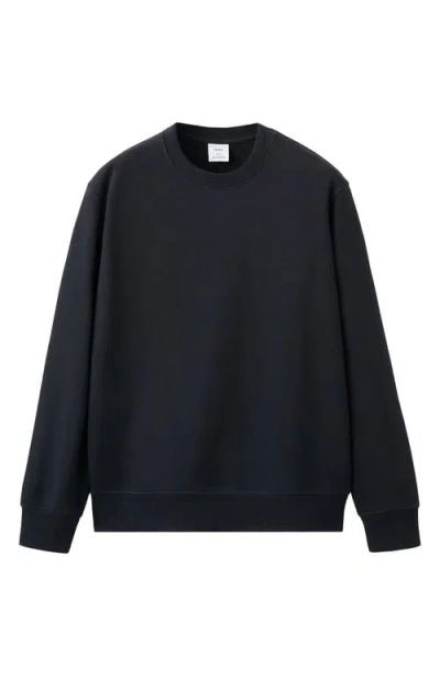 Mango Regular Fit Cotton Sweatshirt In Blue
