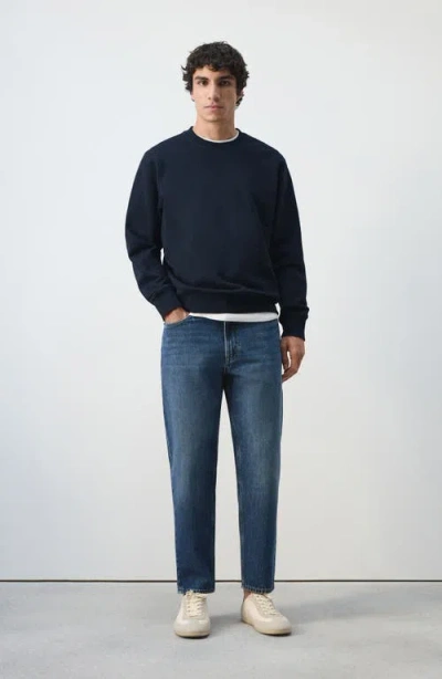 Mango Regular Fit Cotton Sweatshirt In Blue