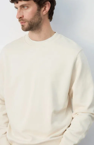 Mango Regular Fit Cotton Sweatshirt In White