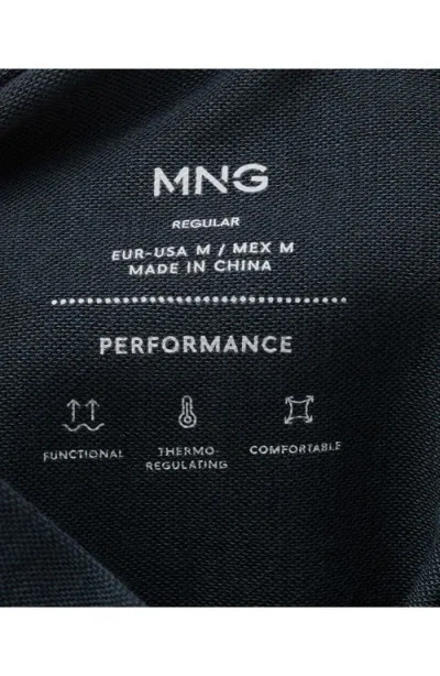 Mango Performance Zip Hoodie In Blue