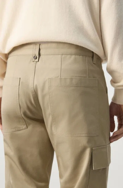 Mango Relaxed Fit Flat Front Cargo Pants In Brown
