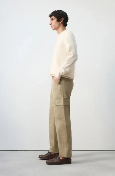 Mango Relaxed Fit Flat Front Cargo Pants In Brown