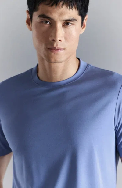 Mango Slim Fit Comfort Stretch T-shirt In Blue