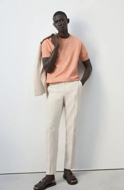 Mango Regular Fit Cotton T-shirt In Pink