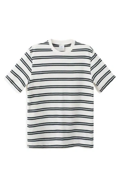 Mango Regular Fit Stripe Cotton Blend T-shirt In Multi