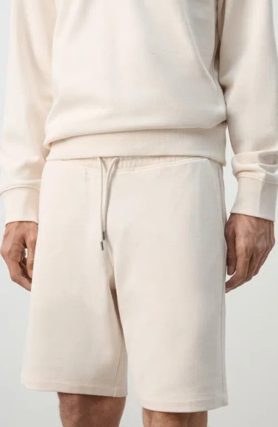 Mango Textured Drawstring Shorts In White