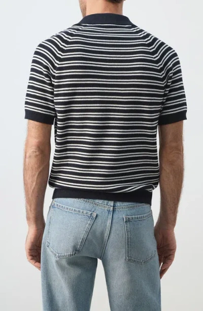 Mango Stripe Knit Polo In Multi