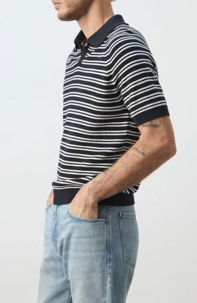 Mango Stripe Knit Polo In Multi