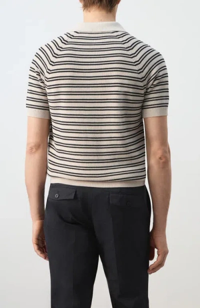 Mango Stripe Knit Polo In Multi