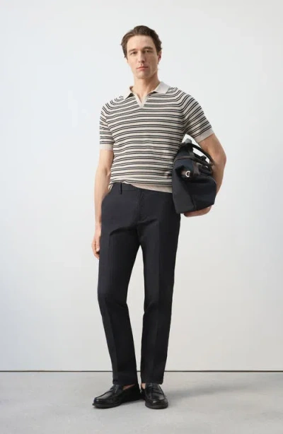 Mango Stripe Knit Polo In Multi