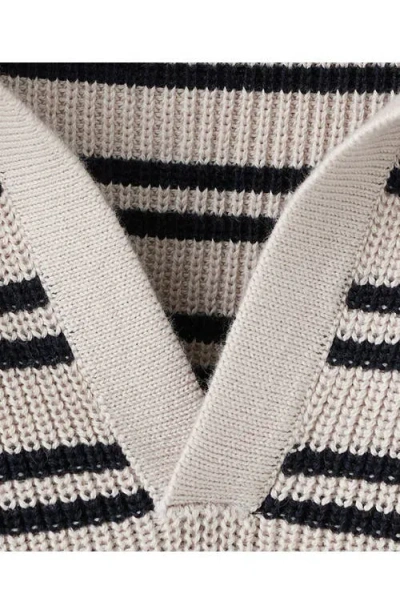 Mango Stripe Knit Polo In Multi