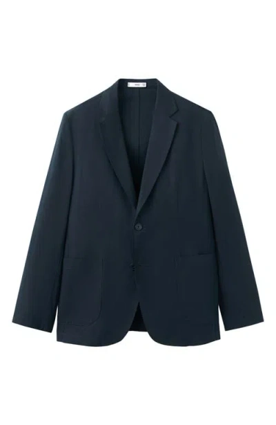 Mango Slim Fit Blazer In Black