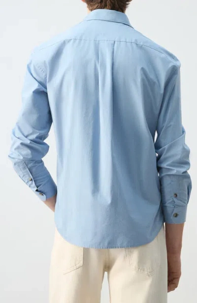 Mango 100% Cotton Relaxed-fit Shirt In Blue