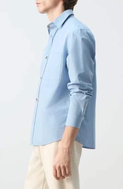 Mango 100% Cotton Relaxed-fit Shirt In Blue