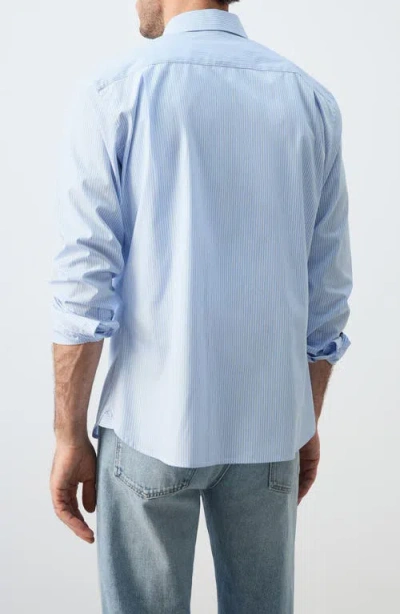 Mango Regular Fit Stripe Button-up Shirt In Blue