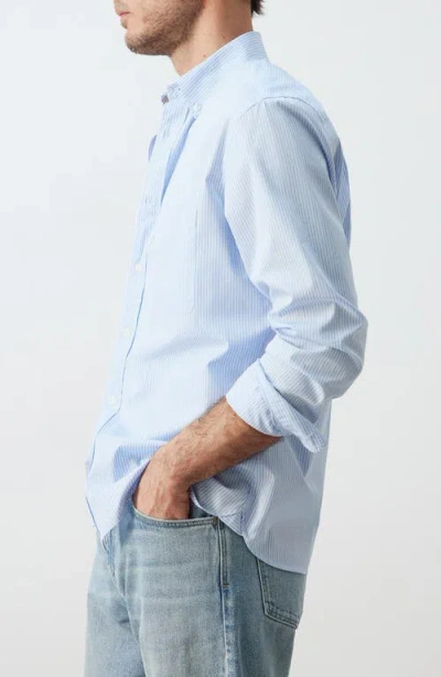 Mango Regular Fit Stripe Button-up Shirt In Blue
