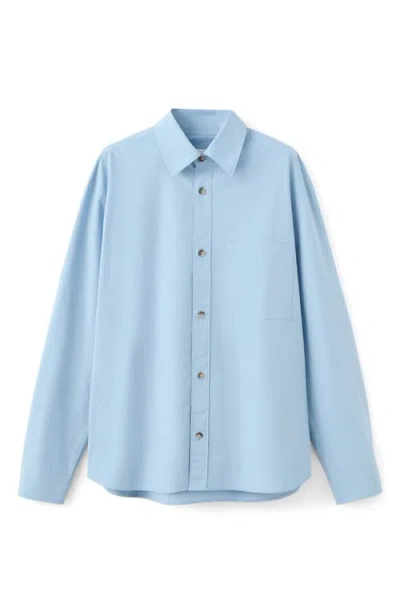 Mango 100% Cotton Relaxed-fit Shirt In Blue