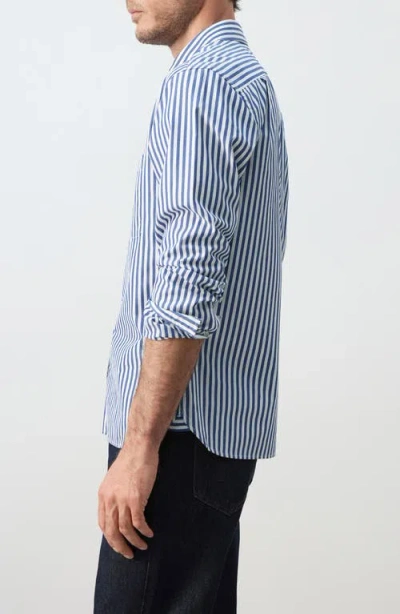 Mango Regular Fit Stripe Button-up Shirt In Blue
