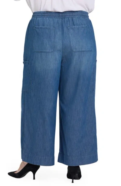 Nydj Plus Size Whitney Pull-on Cargo Crop Pants In Blue