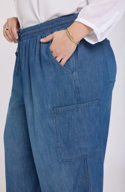 Nydj Plus Size Whitney Pull-on Cargo Crop Pants In Blue
