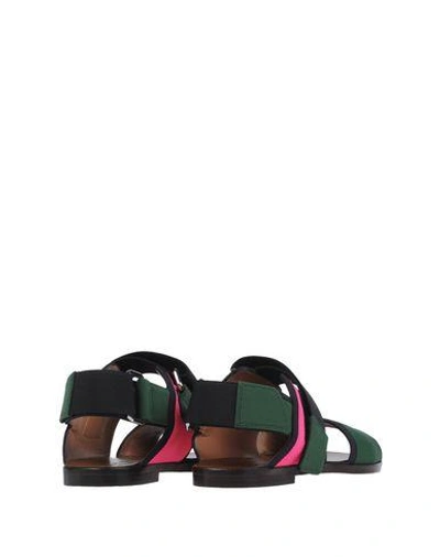 Shop Marni Sandals In Emerald Green