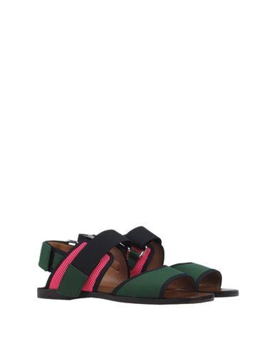 Shop Marni Sandals In Emerald Green