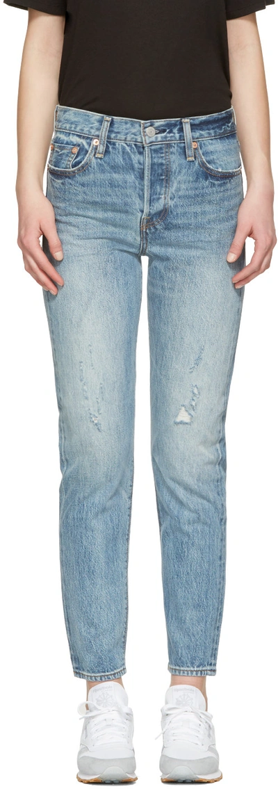 Shop Levi's Levis Blue Wedgie Fit Jeans In 0004 Foothills